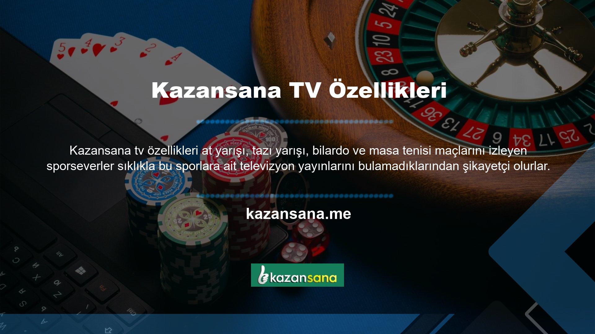 Bu yayınların yer alması Kazansana TV'yi çoğu spor izleyicisinin favori sitelerinden biri haline getirdi
